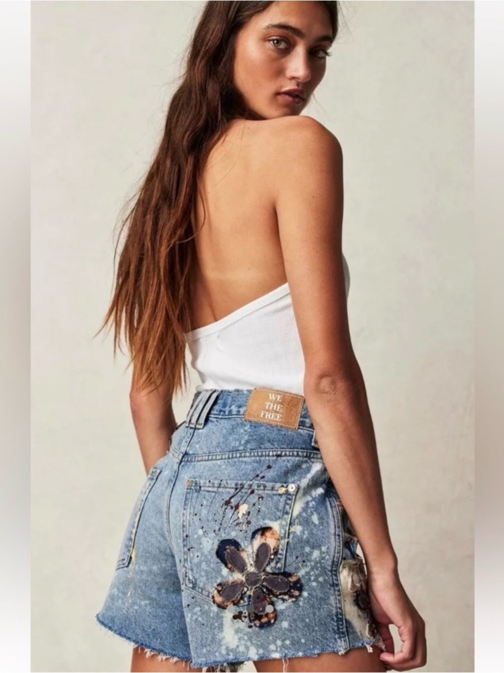 Free People Tricia Fix Embellished Denim Shorts – Size 26 - Picture 2 of 8